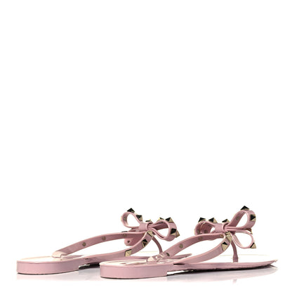 Valentino Garavani PVC Jelly Rockstud Bow Thong Sandals 38 Poudre 4 of 8