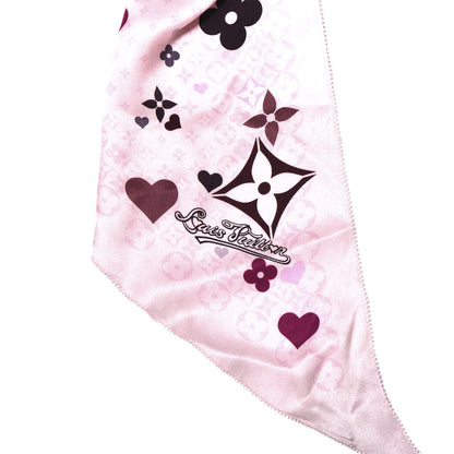 Louis Vuitton Silk Floral Scarf Pink 3 of 4