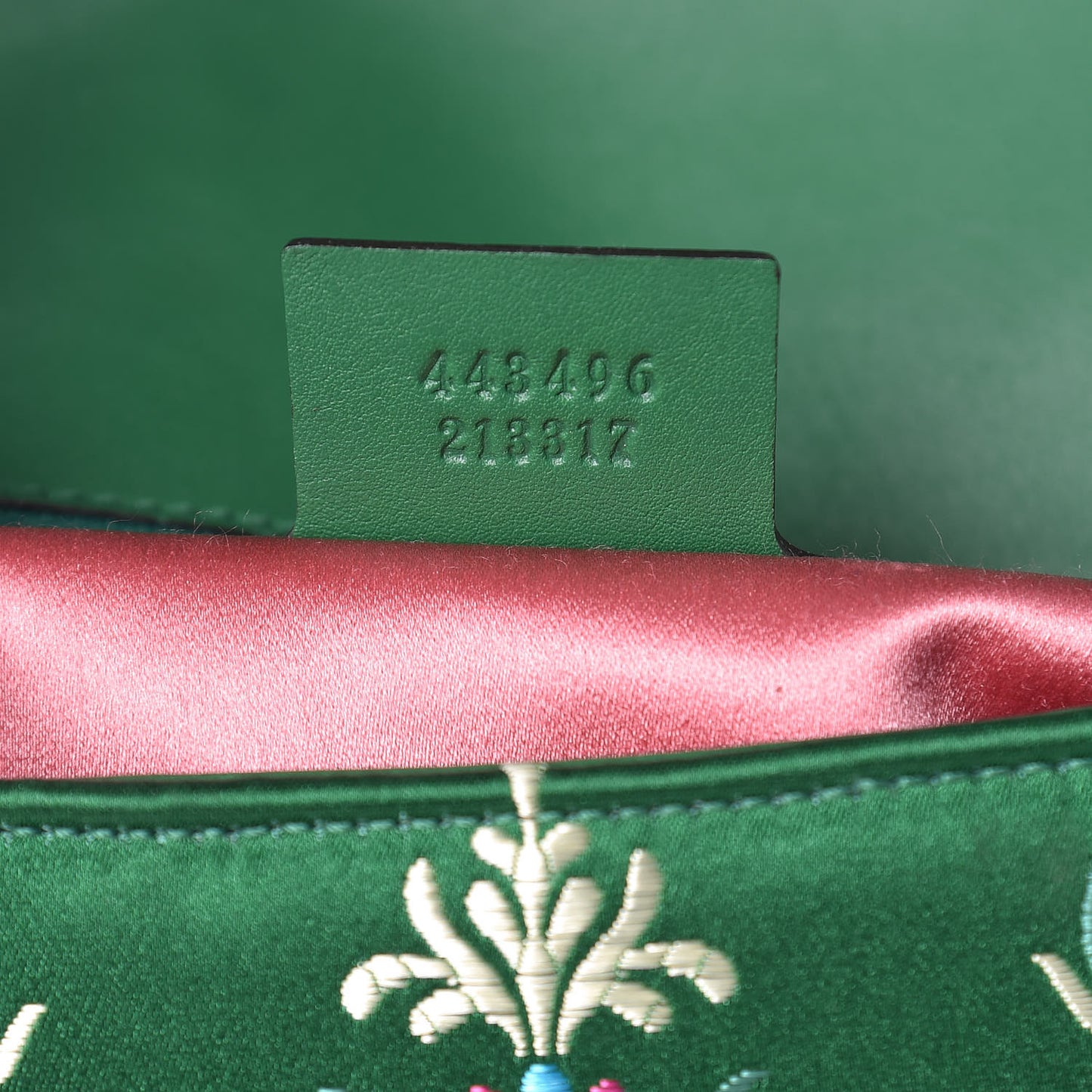 Jacquard Matelasse Floral Medium GG Marmont Shoulder Bag Green