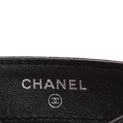 Chanel Iridescent Caviar Chevron Quilted Card Holder Black 6 of 10