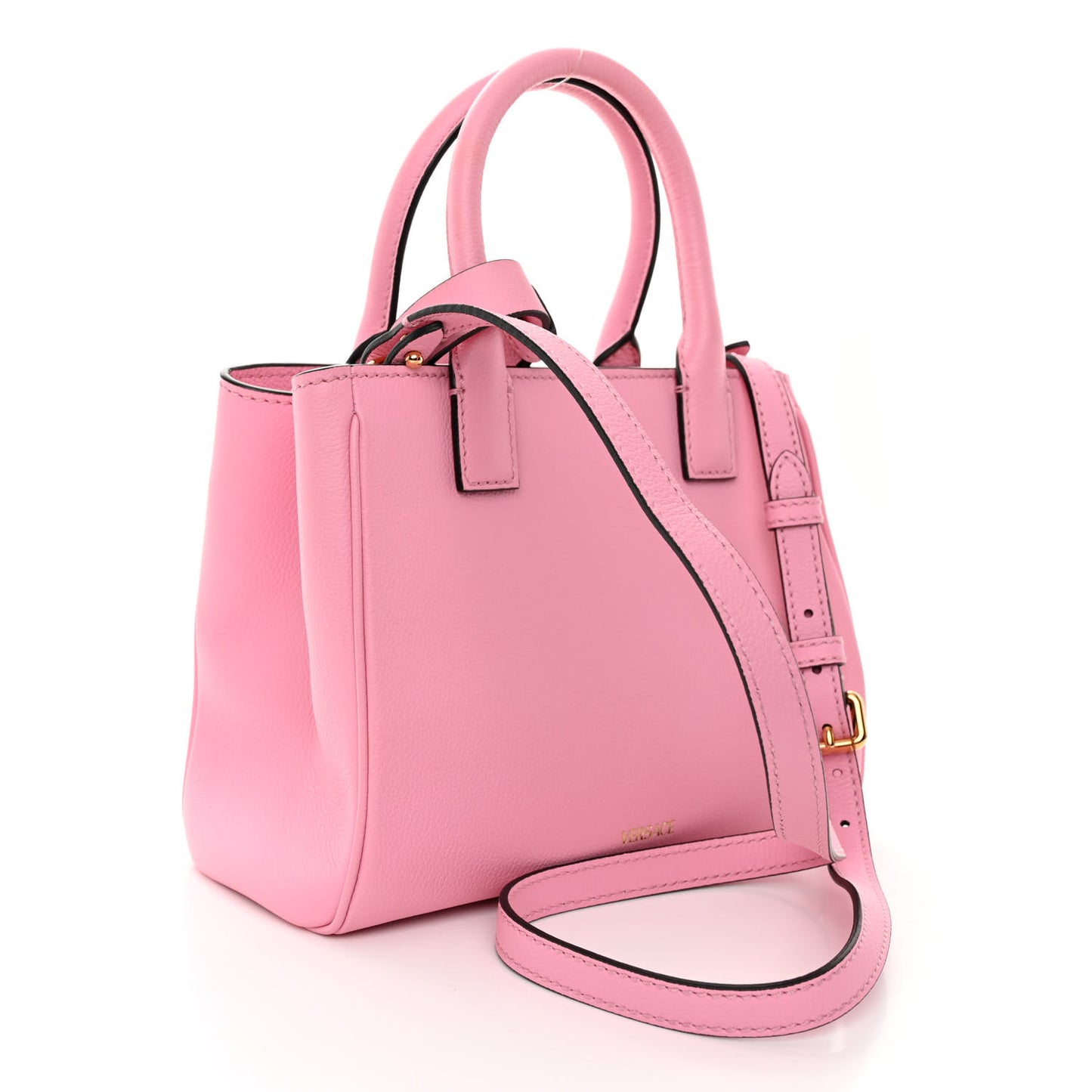 Grained Calfskin Small La Medusa Chain Tote Baby Pink