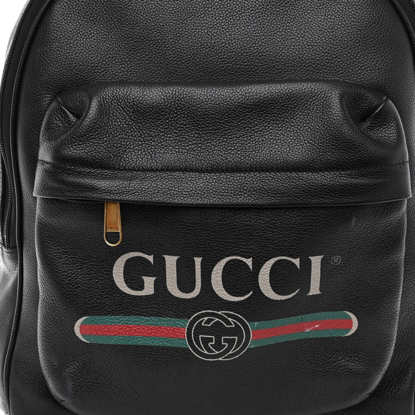 Calfskin Logo Day Backpack Black