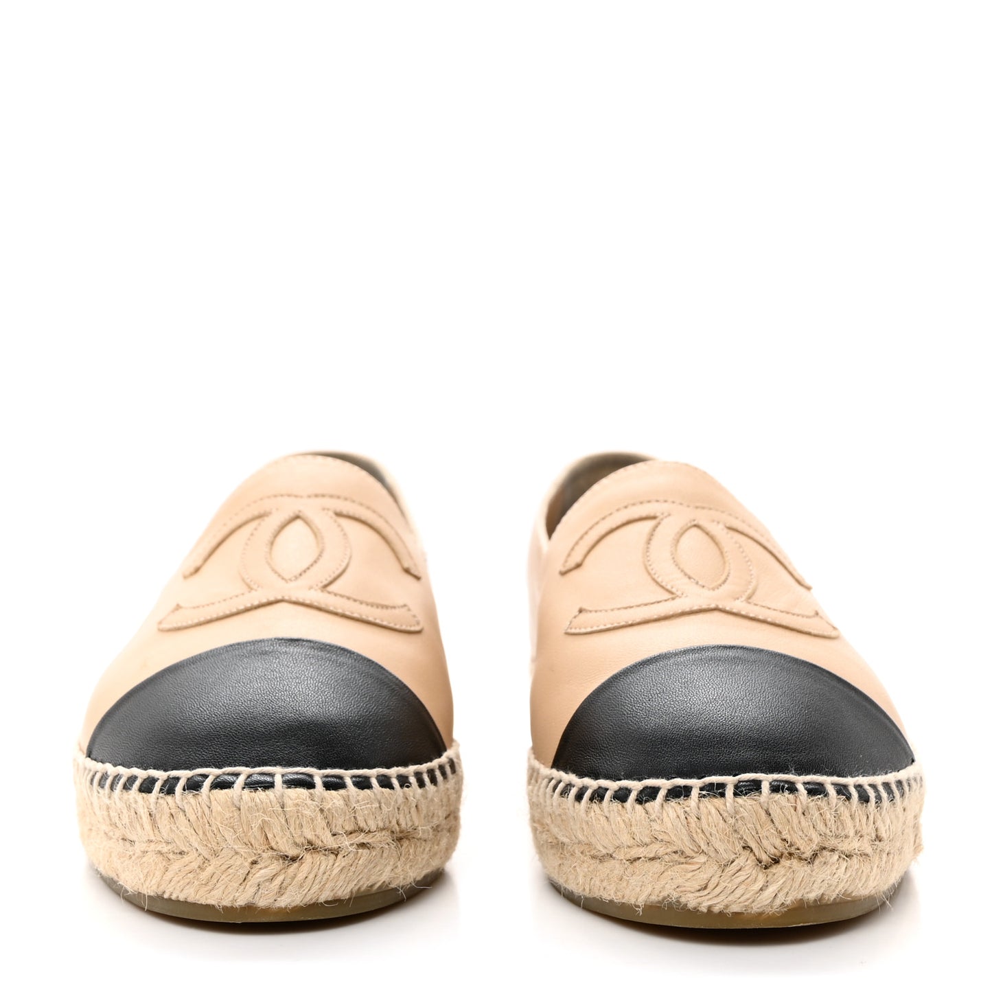 Lambskin CC Espadrilles 37 Beige Black