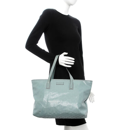 Gucci Imprime Monogram Medium Zippered Shopping Tote Light Blue 2 of 14