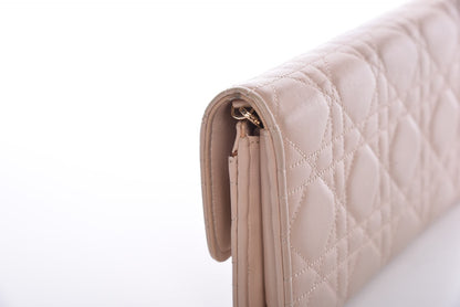 Christian Dior Lambskin Cannage Miss Dior Promenade Chain Wallet Beige 9 of 17