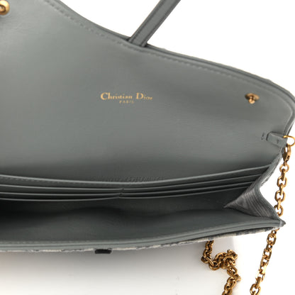 Christian Dior Oblique Saddle Chain Long Wallet Grey 6 of 12