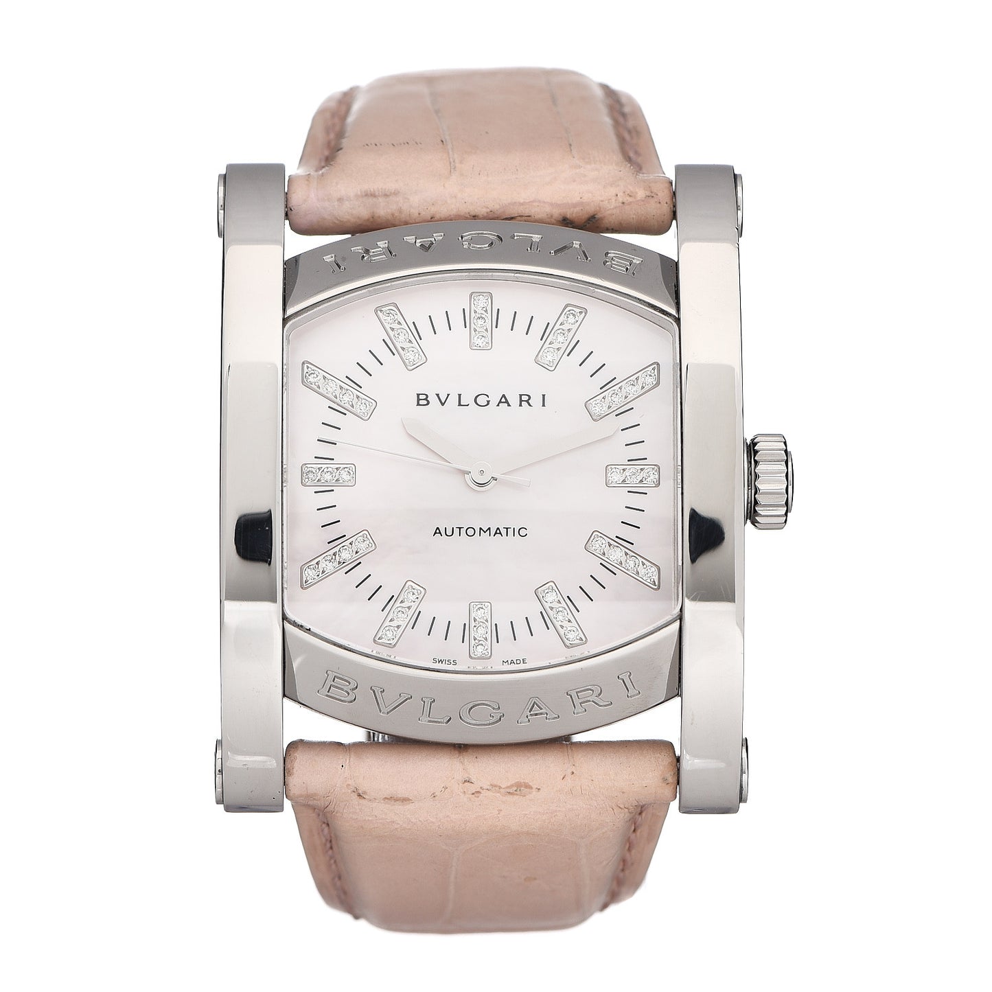 Stainless Steel Alligator Diamond Mother of Pearl 35mm Assioma Quartz Watch