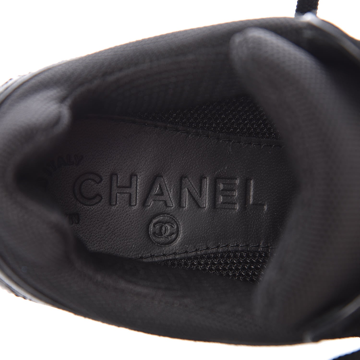 Chanel Toile Suede Calfskin CC Sneakers 35.5 Black 7 of 9
