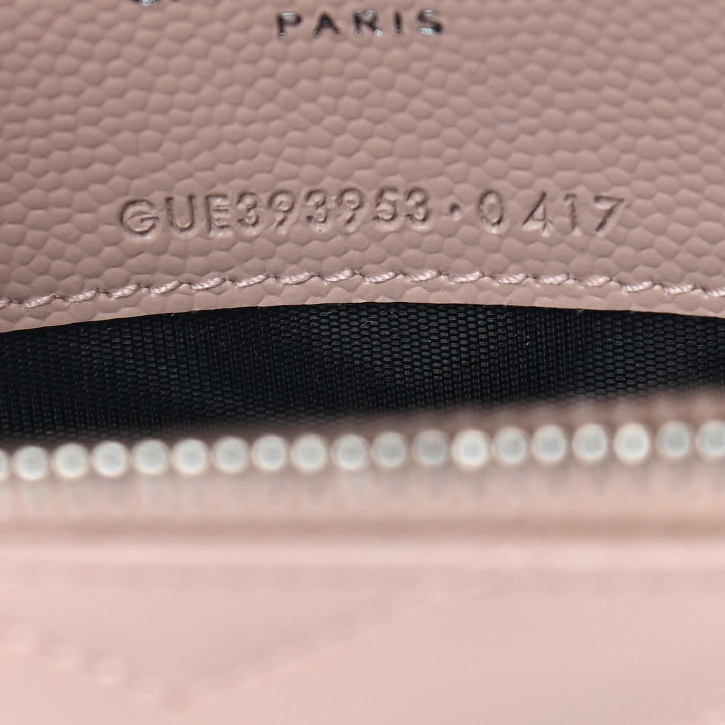 Grain De Poudre Matelasse Chevron Monogram Envelope Chain Wallet Pale Pink