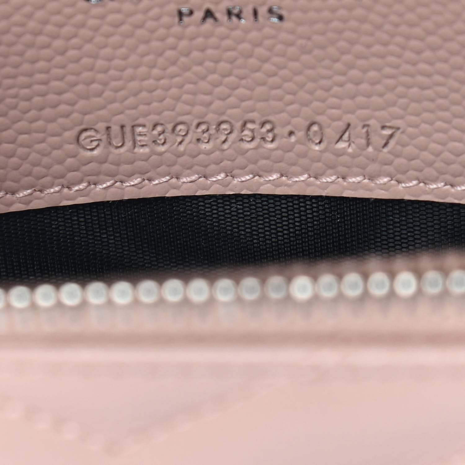Saint Laurent Grain De Poudre Matelasse Chevron Monogram Envelope Chain Wallet Pale Pink 6 of 7