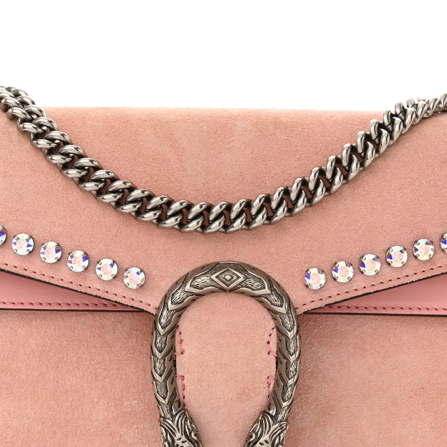 Gucci Suede Crystal Small Dionysus Shoulder Bag Peonia 8 of 12