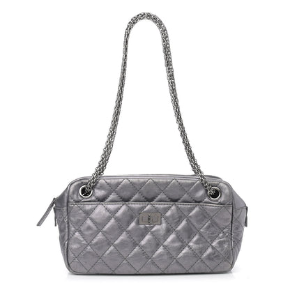 Chanel Metallic Aged Calfskin Quilted Medium Reissue Camera Case Dark Silver 1 of 13