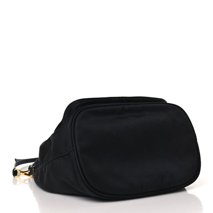 Prada Saffiano Tessuto Nylon Mini Bucket Crossbody Bag Black 4 of 8
