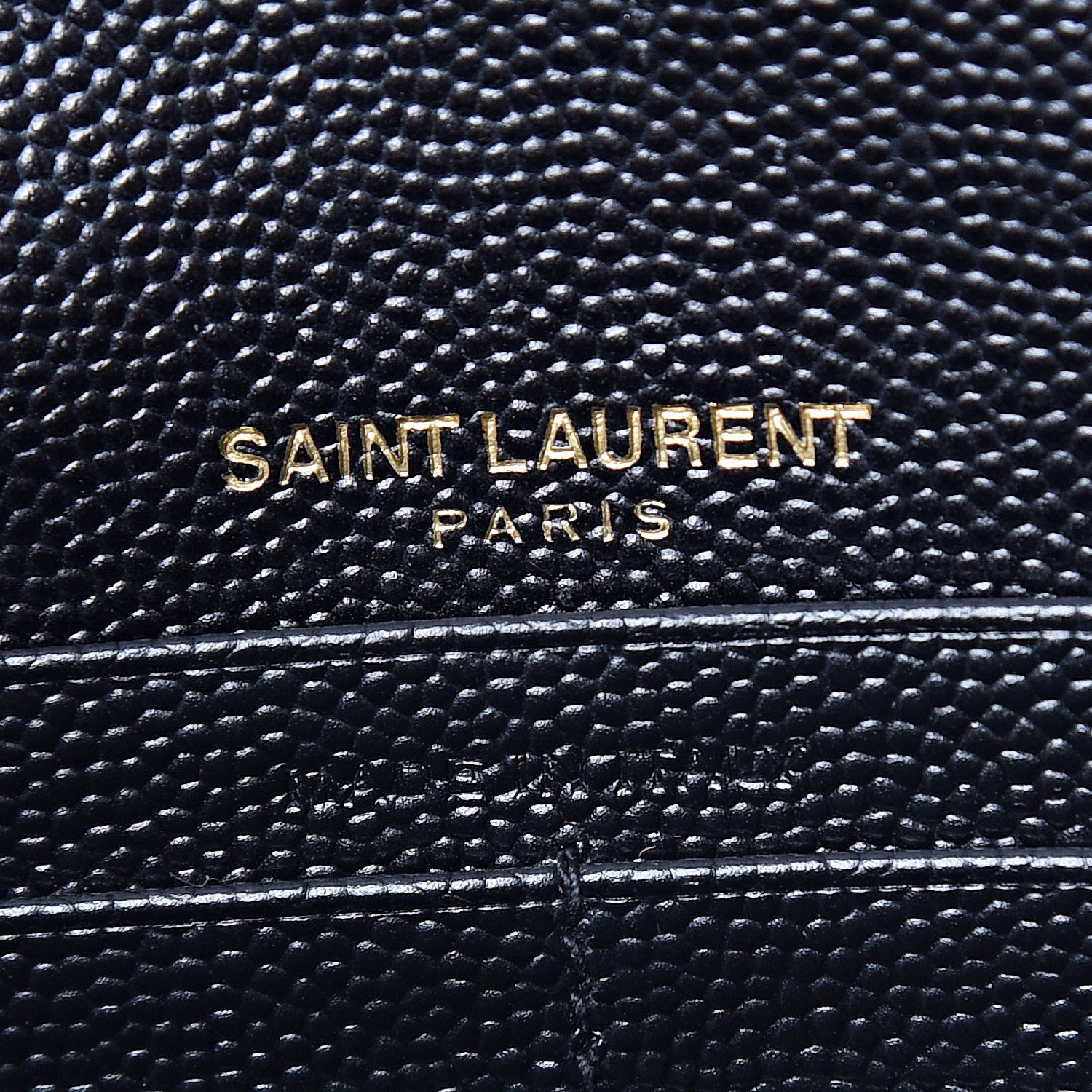 Saint Laurent Grain De Poudre Matelasse Chevron Monogram Envelope Chain Wallet Black 6 of 11