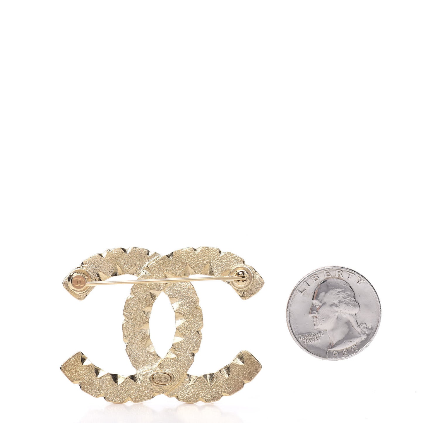 Pearl Crystal CC Brooch Black Gold