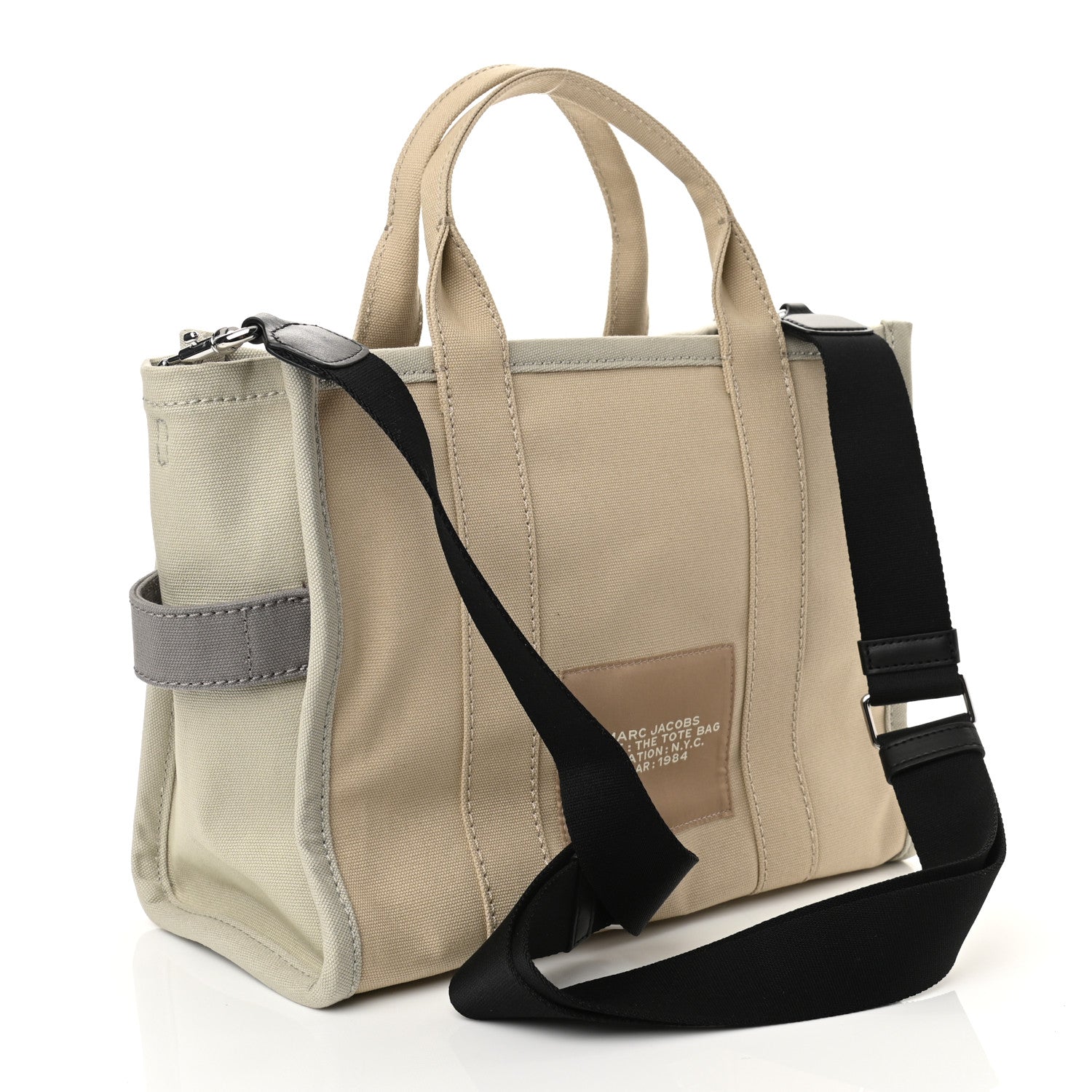 Marc Jacobs Cotton Canvas Medium The Traveler Tote Bag Beige 3 of 10