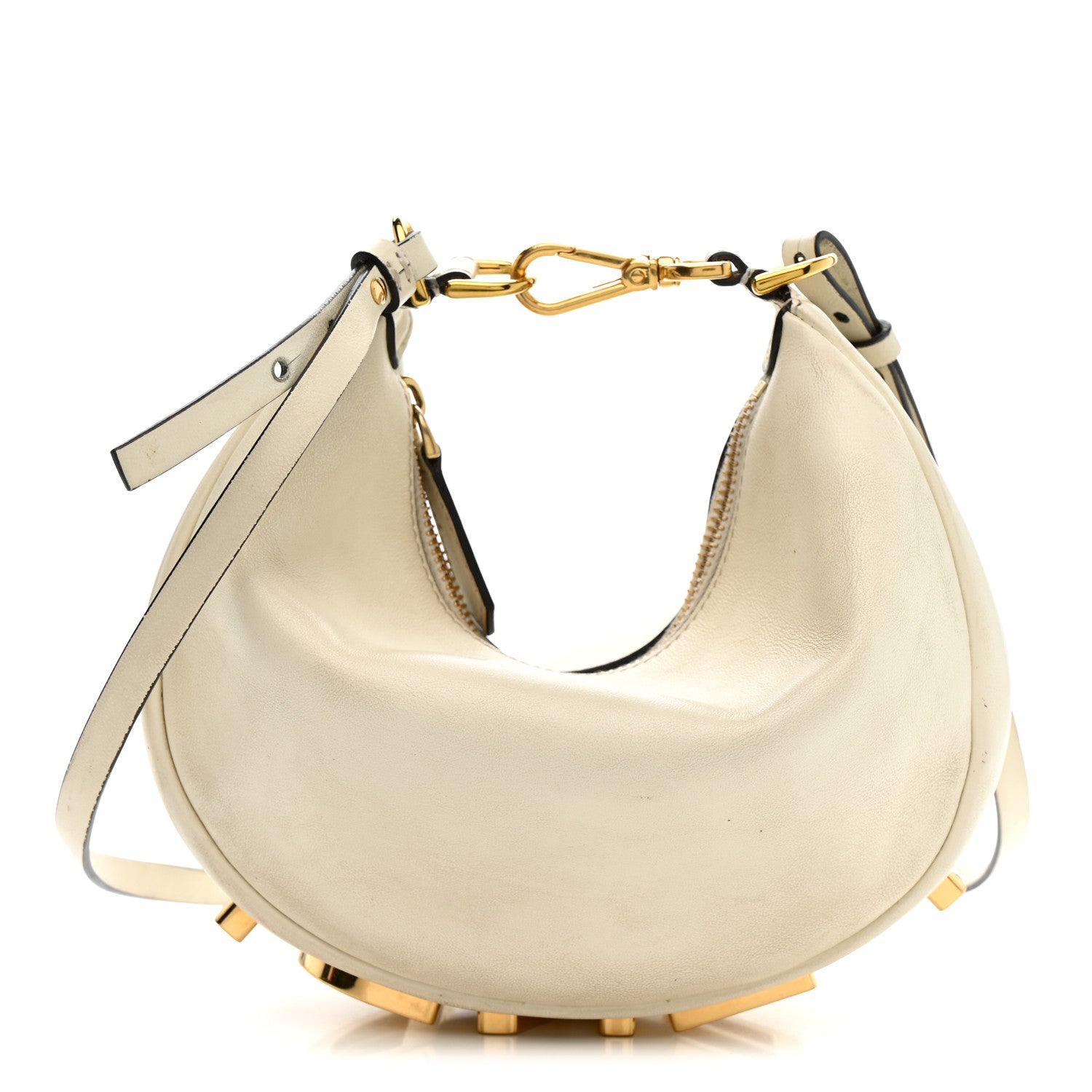 Fendi Vitello Grace Matte Mini Fendigraphy Hobo Bag White Ice 1 of 16