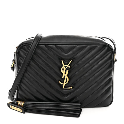 Saint Laurent Calfskin Matelasse Monogram Lou Camera Bag Black 1 of 12