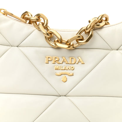 Prada Nappa Triangle Quilted Patchwork System Bag White 6 of 8