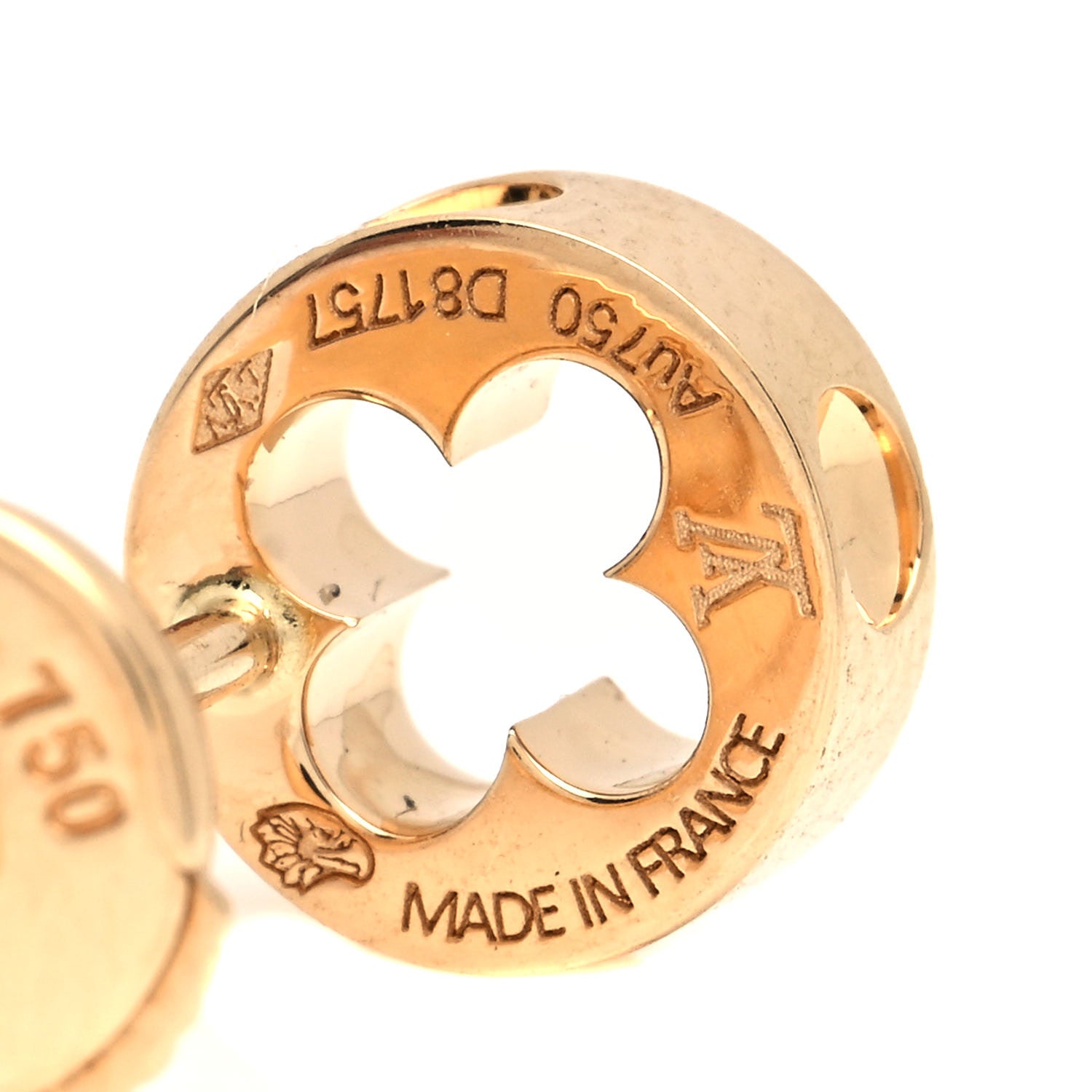 Louis Vuitton 18K Yellow Gold Empreinte Ear Studs Earrings 4 of 5