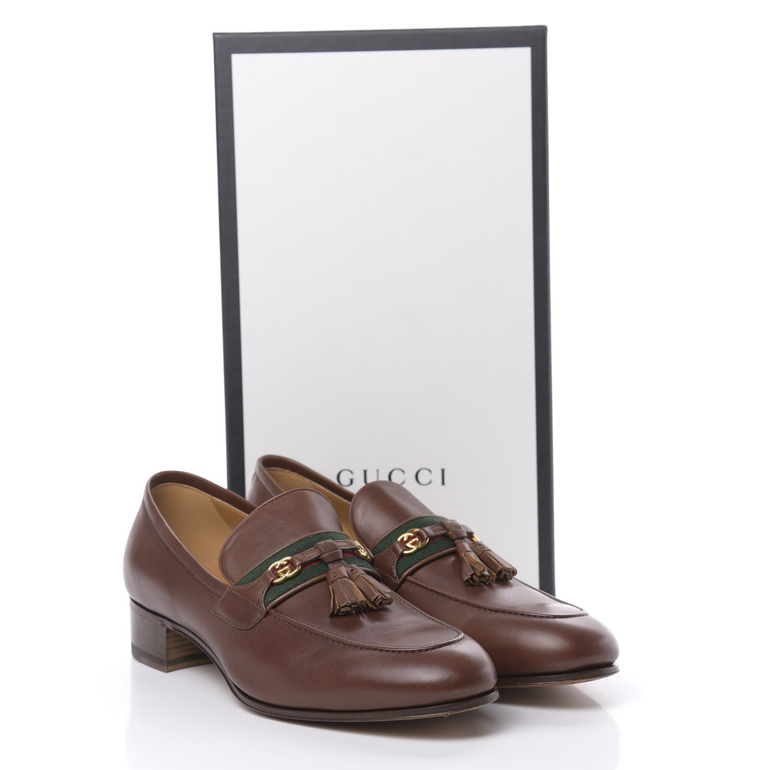 Gucci Calfskin Mens Jakarta Loafers 10 Indian Ebony 9 of 10