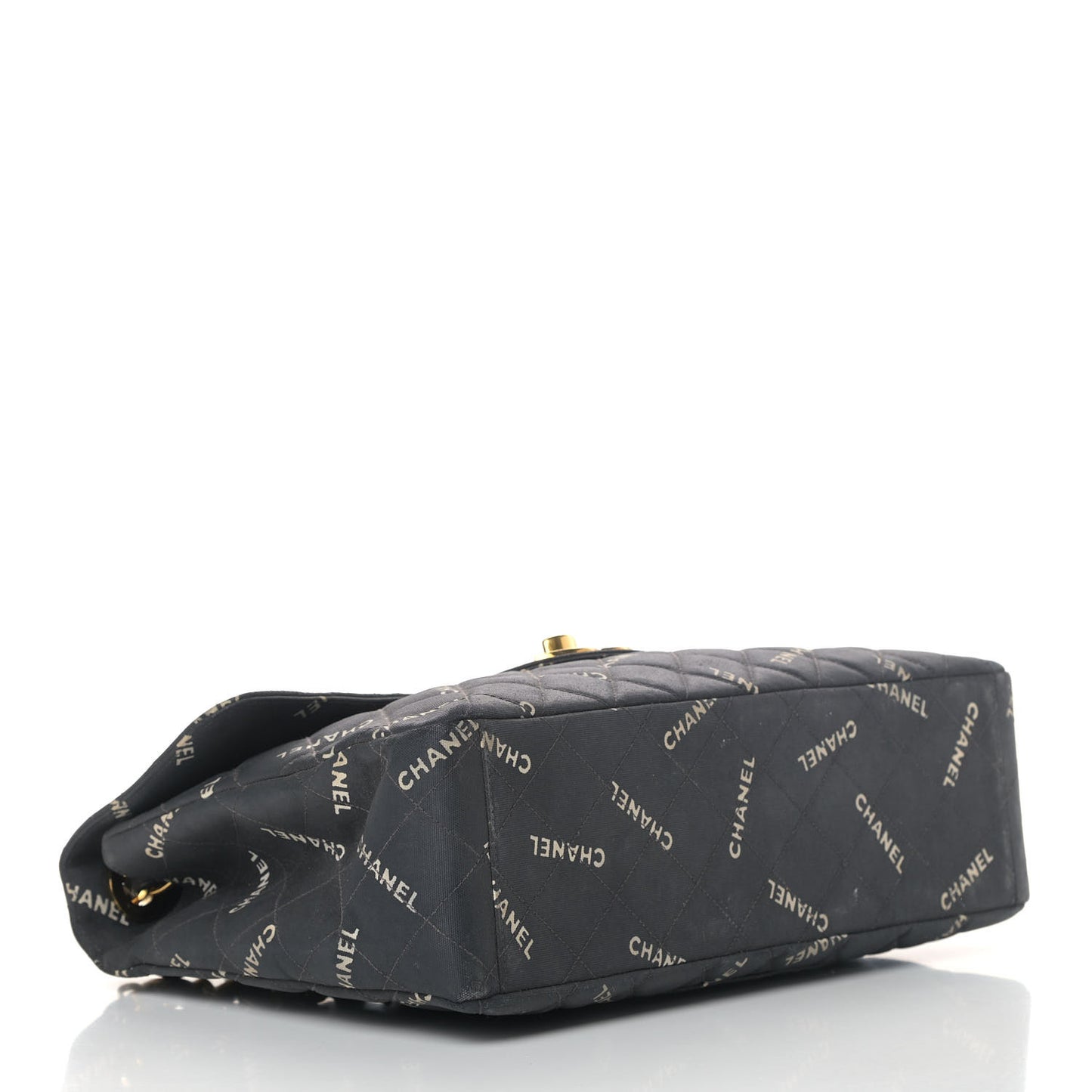 Canvas Quilted XL Jumbo Single Flap Black