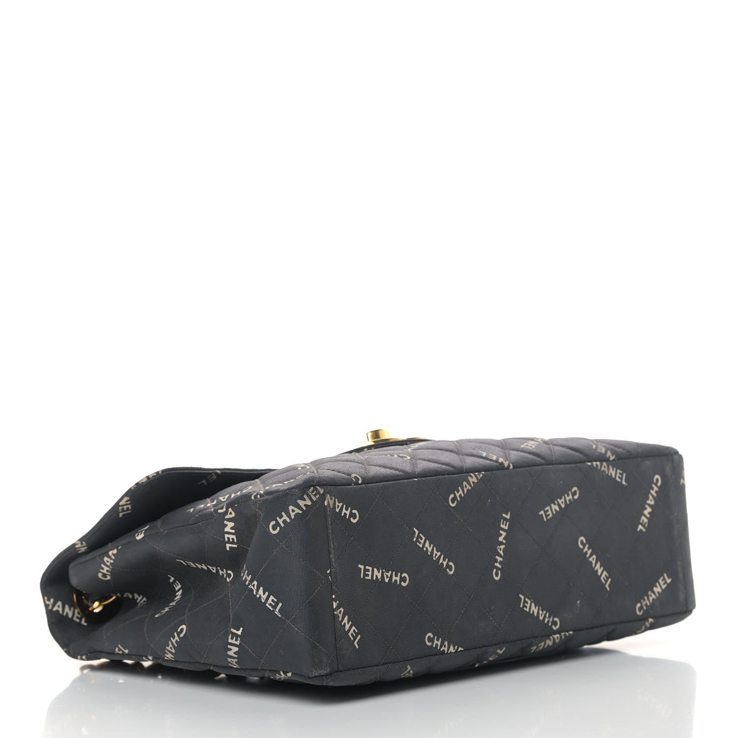 Chanel Canvas Quilted XL Jumbo Single Flap Black 3 of 11