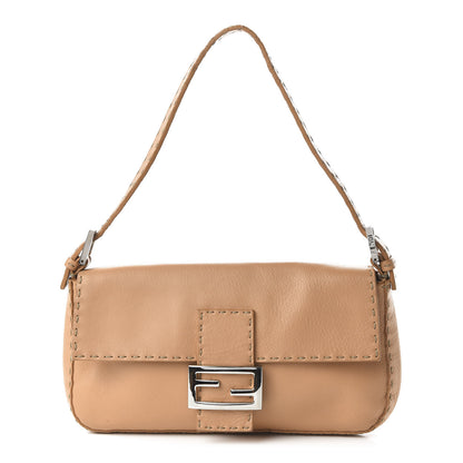 Fendi Calfskin Romano Selleria Baguette Beige 1 of 10