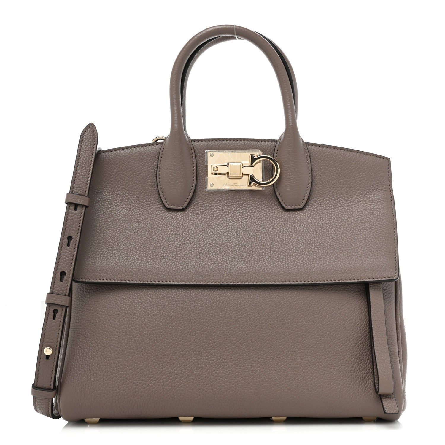 Salvatore Ferragamo Calfskin Studio Bag Caraway Seed 1 of 12