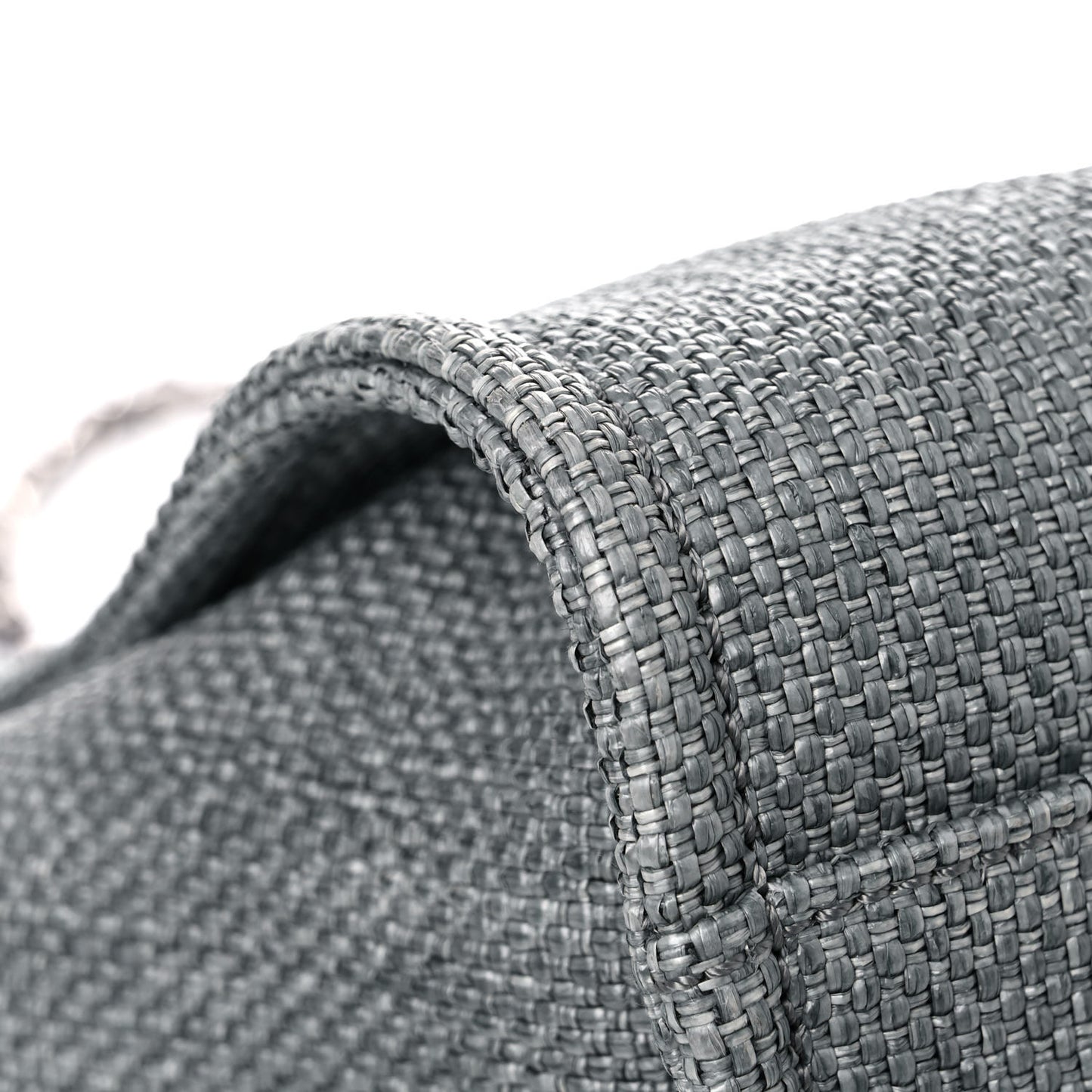 Woven Straw Raffia Medium Deauville Tote Grey