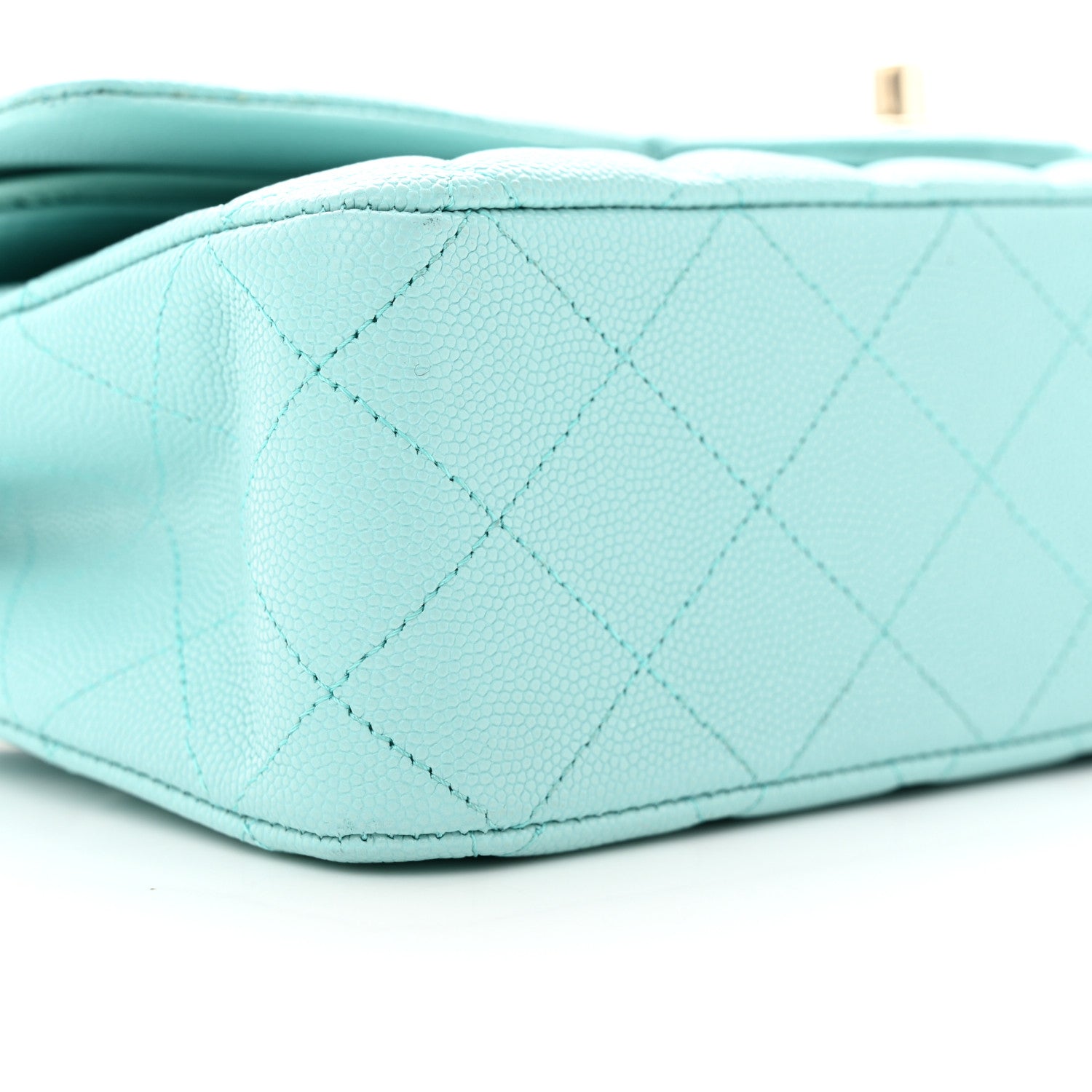 Chanel Caviar Quilted Medium Double Flap Light Blue 9 of 13
