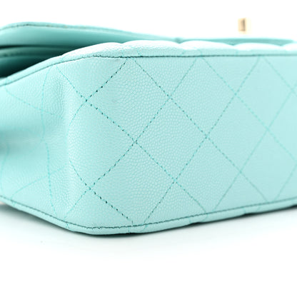 Chanel Caviar Quilted Medium Double Flap Light Blue 9 of 13