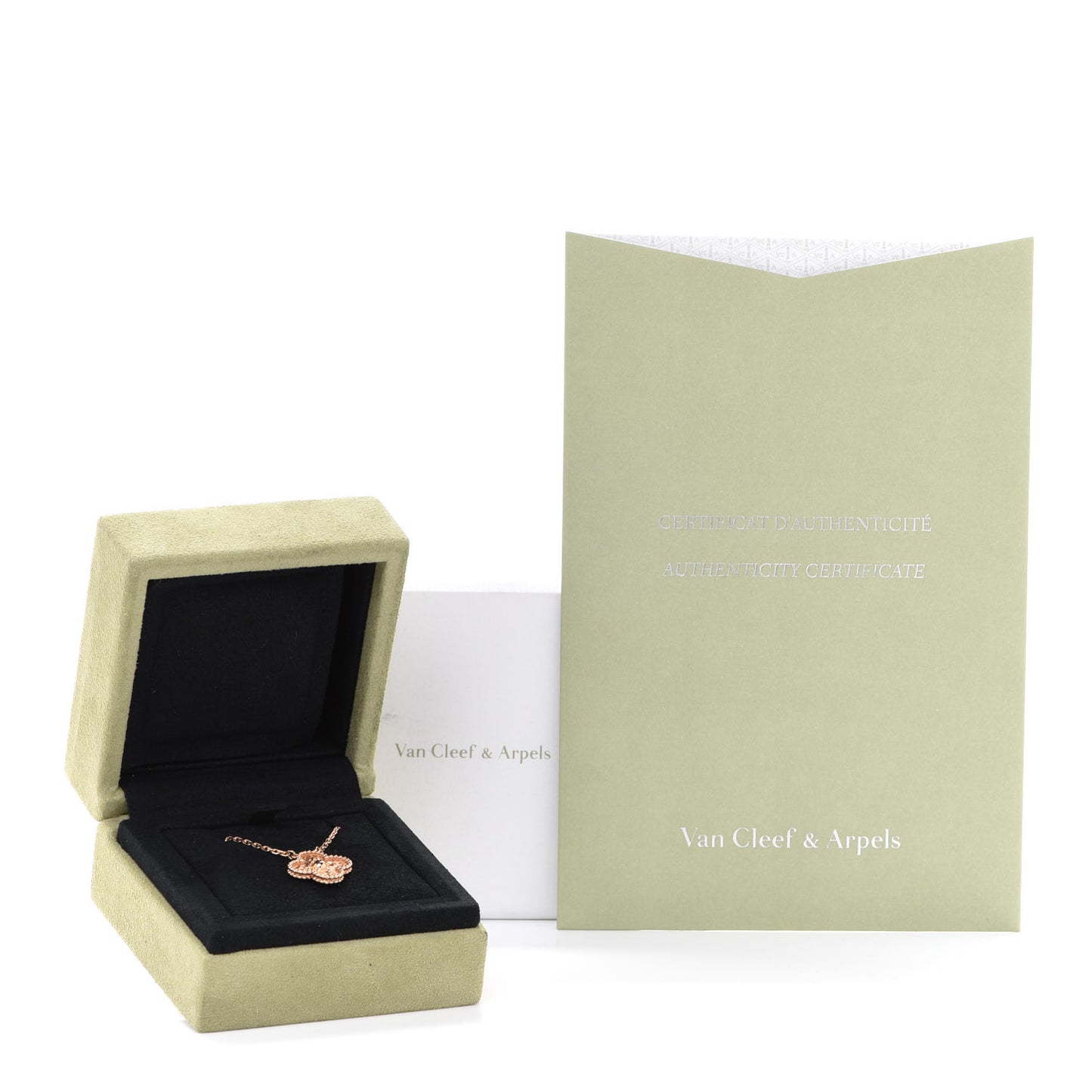 18K Rose Gold Vintage Alhambra Pendant Necklace