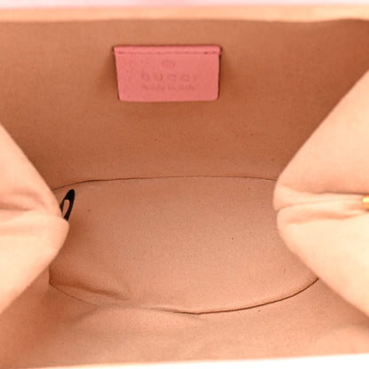 Gucci Textured Dollar Calfskin Bamboo Mini Marina Bucket Bag Wild Rose 5 of 10