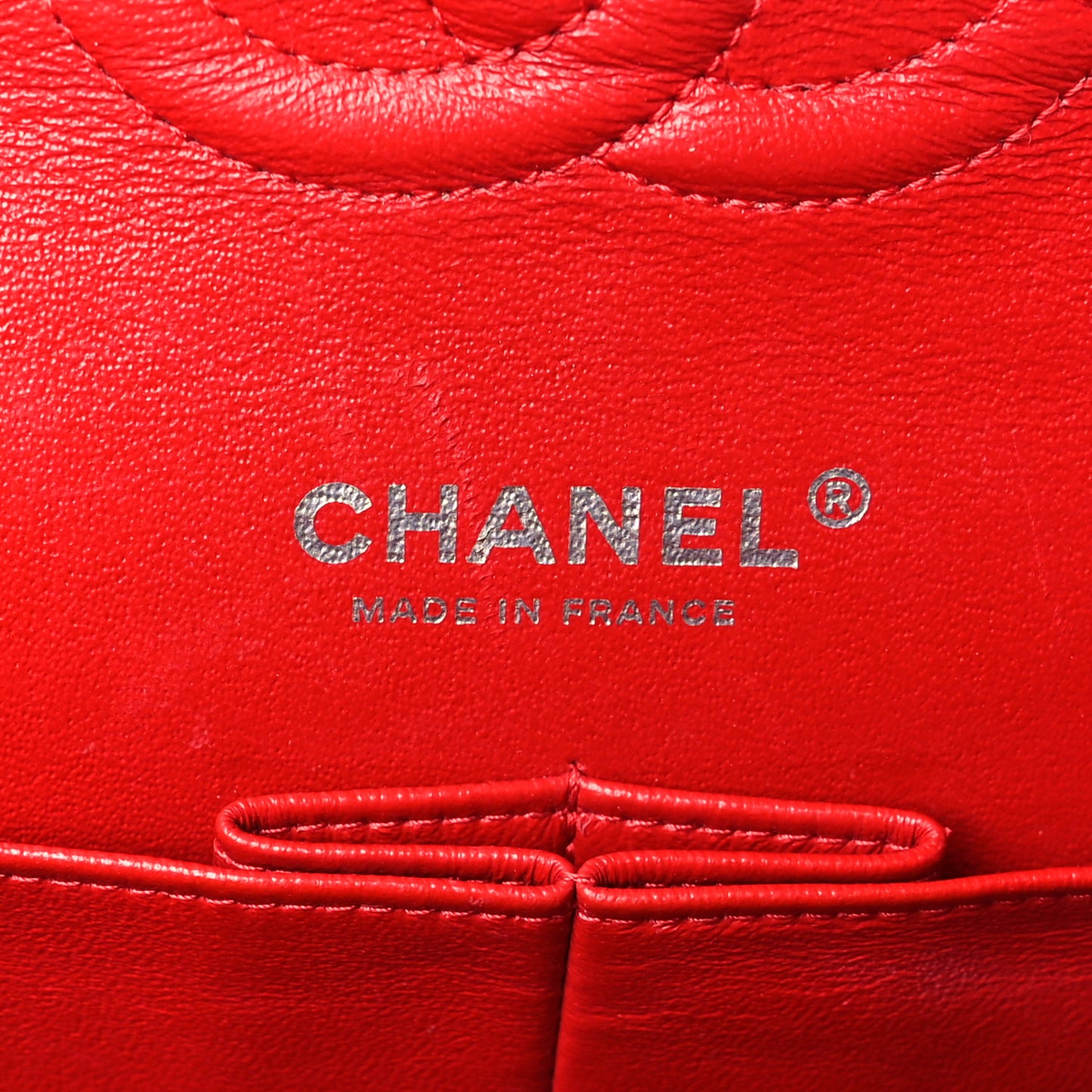Lambskin Quilted Medium Double Flap Red
