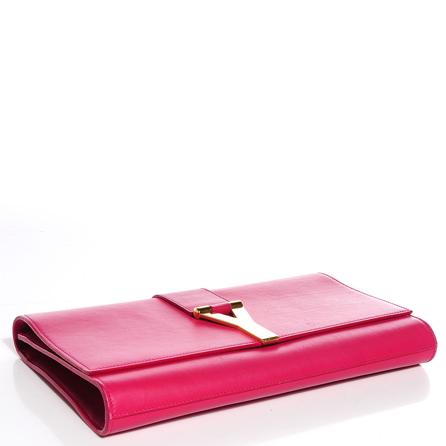 Saint Laurent Calfskin Y Ligne Clutch Fuchsia 4 of 7