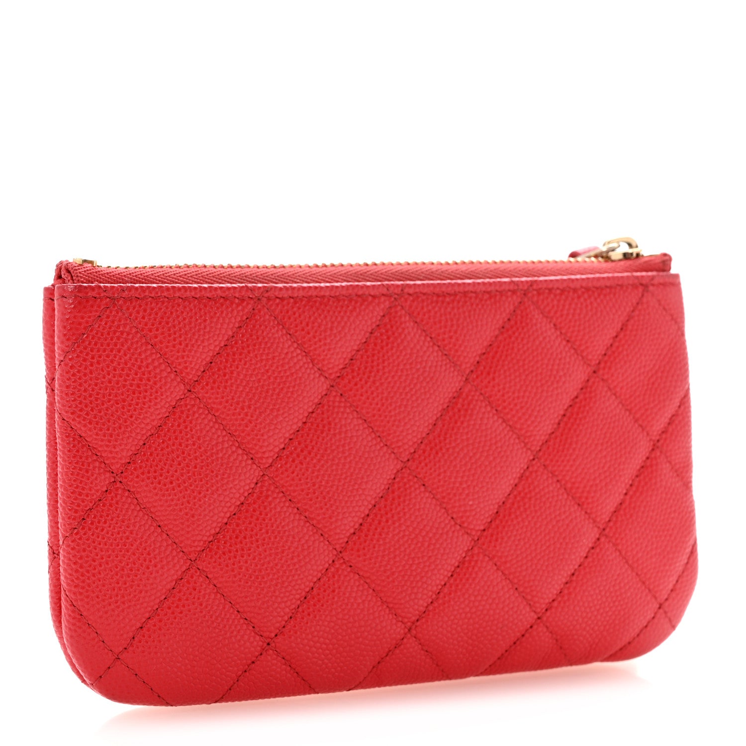 Chanel Caviar Quilted Small Cosmetic Case Red 3 of 12
