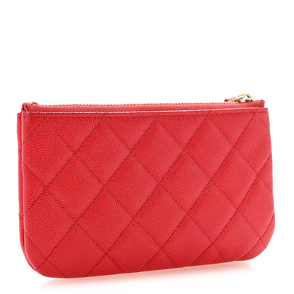 Chanel Caviar Quilted Small Cosmetic Case Red 3 of 12