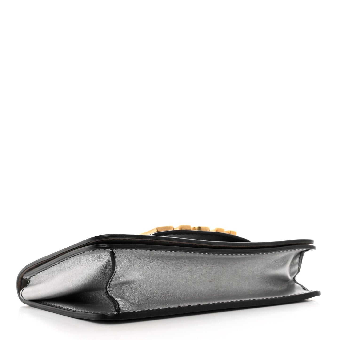 Metallic Smooth Calfskin Dio(r)evolution Flap Clutch Silver