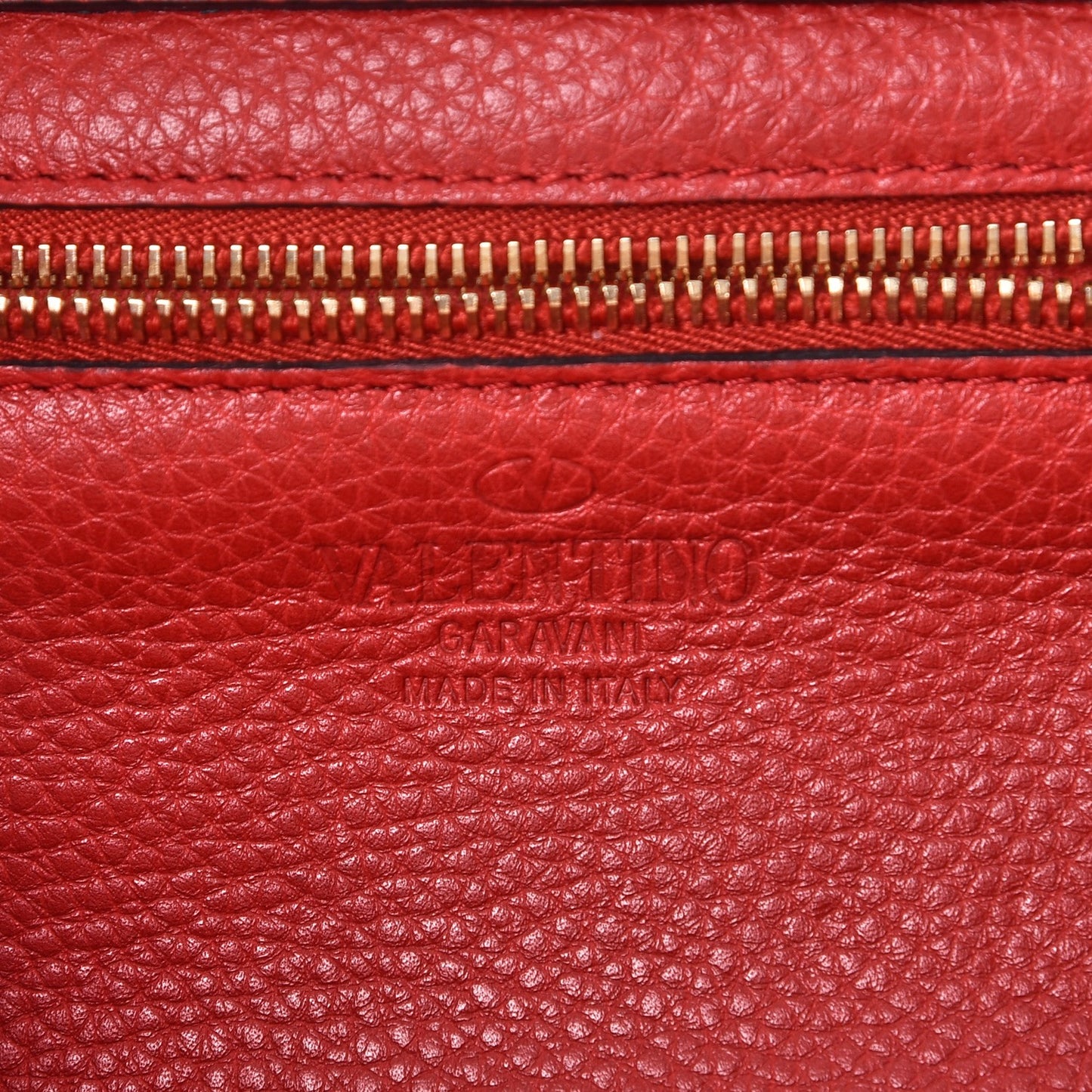 Grained Calfskin Small Rockstud Tote Rosso Valentino