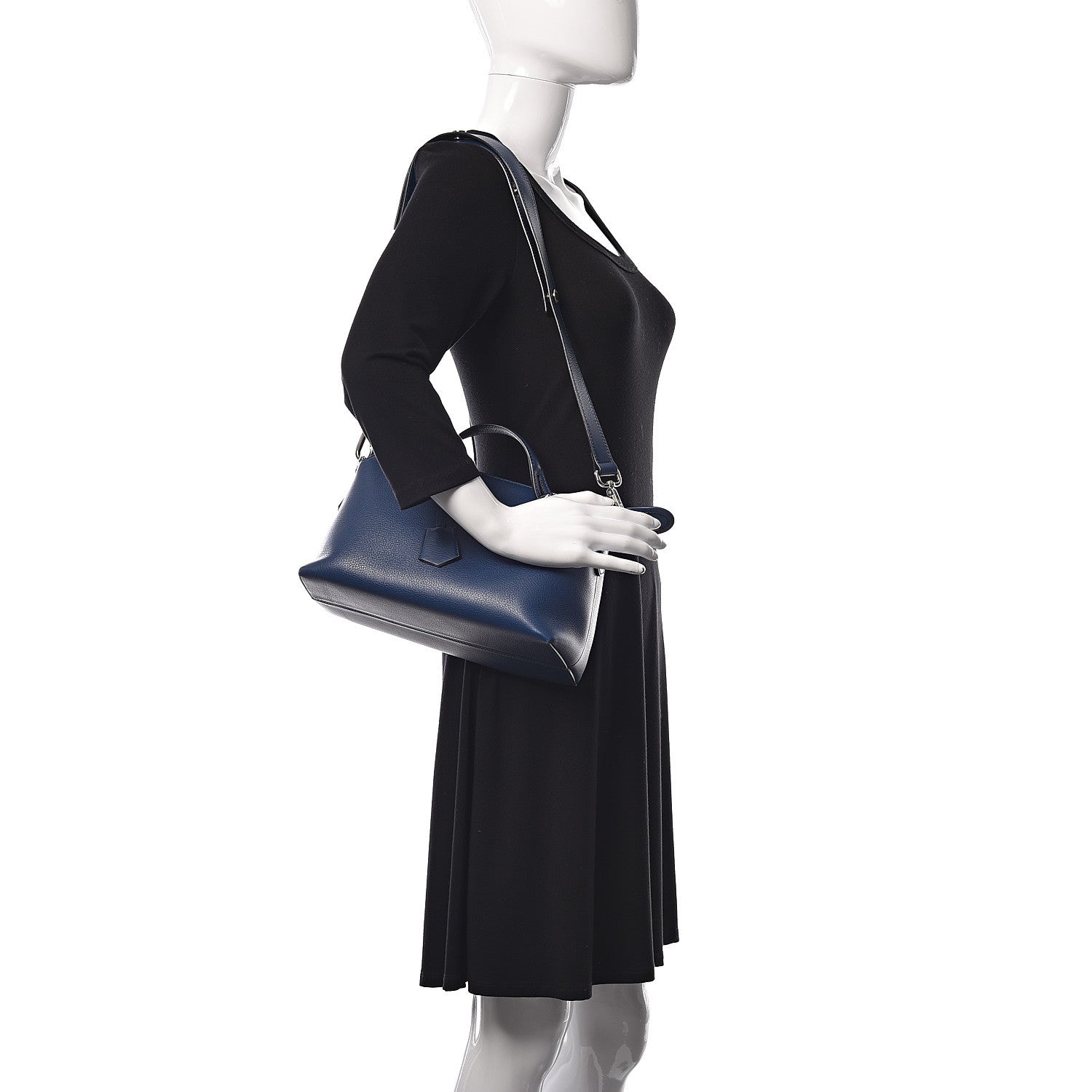 Fendi Vitello Dolce Marmol Medium By The Way Boston Bag Blue 2 of 9