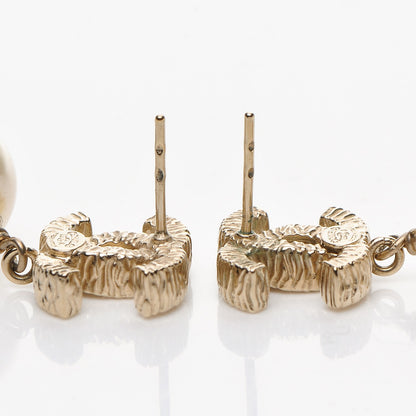 Chanel Pearl CC Drop Earrings Gold 3 of 5