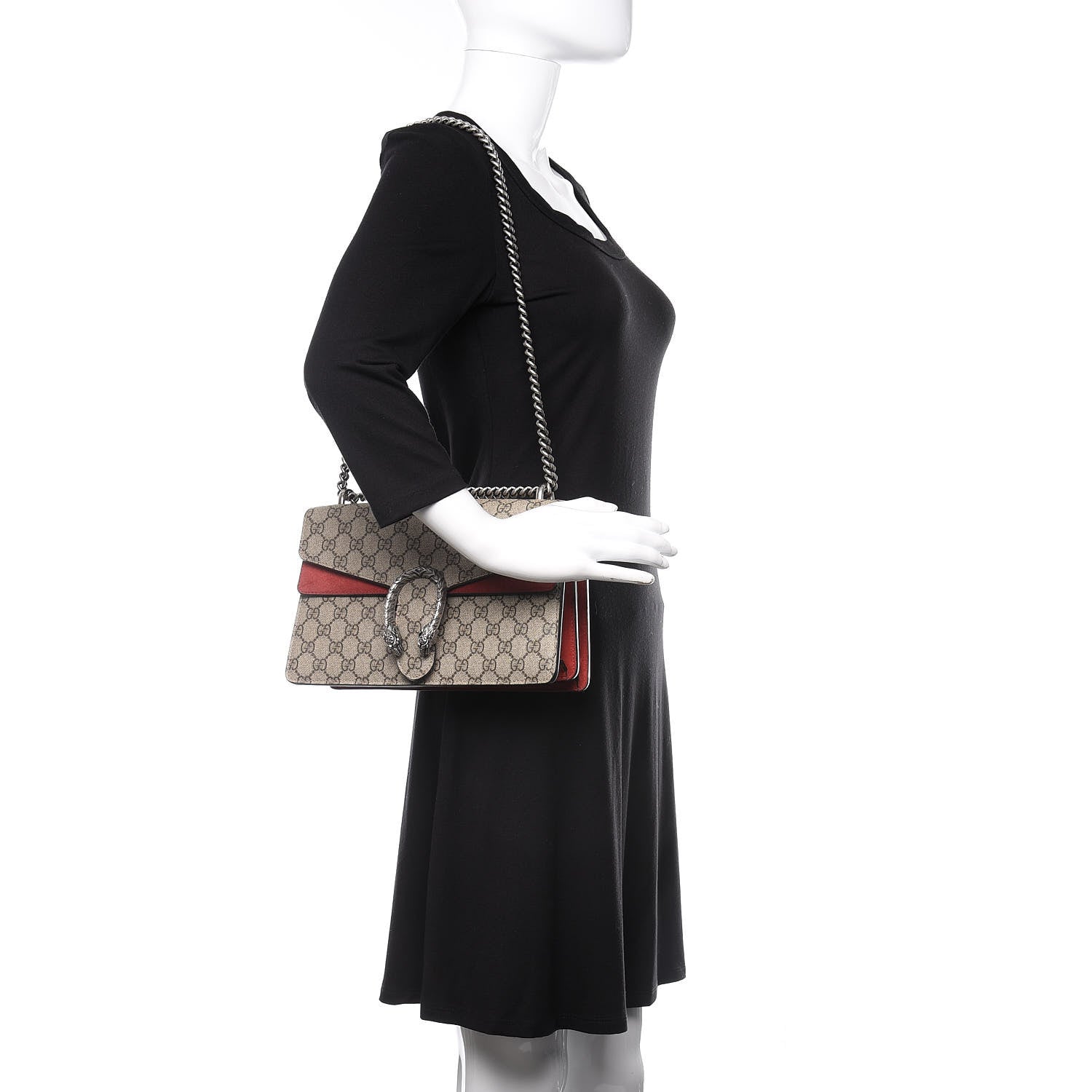Gucci GG Supreme Monogram Small Dionysus Shoulder Bag Red 2 of 13