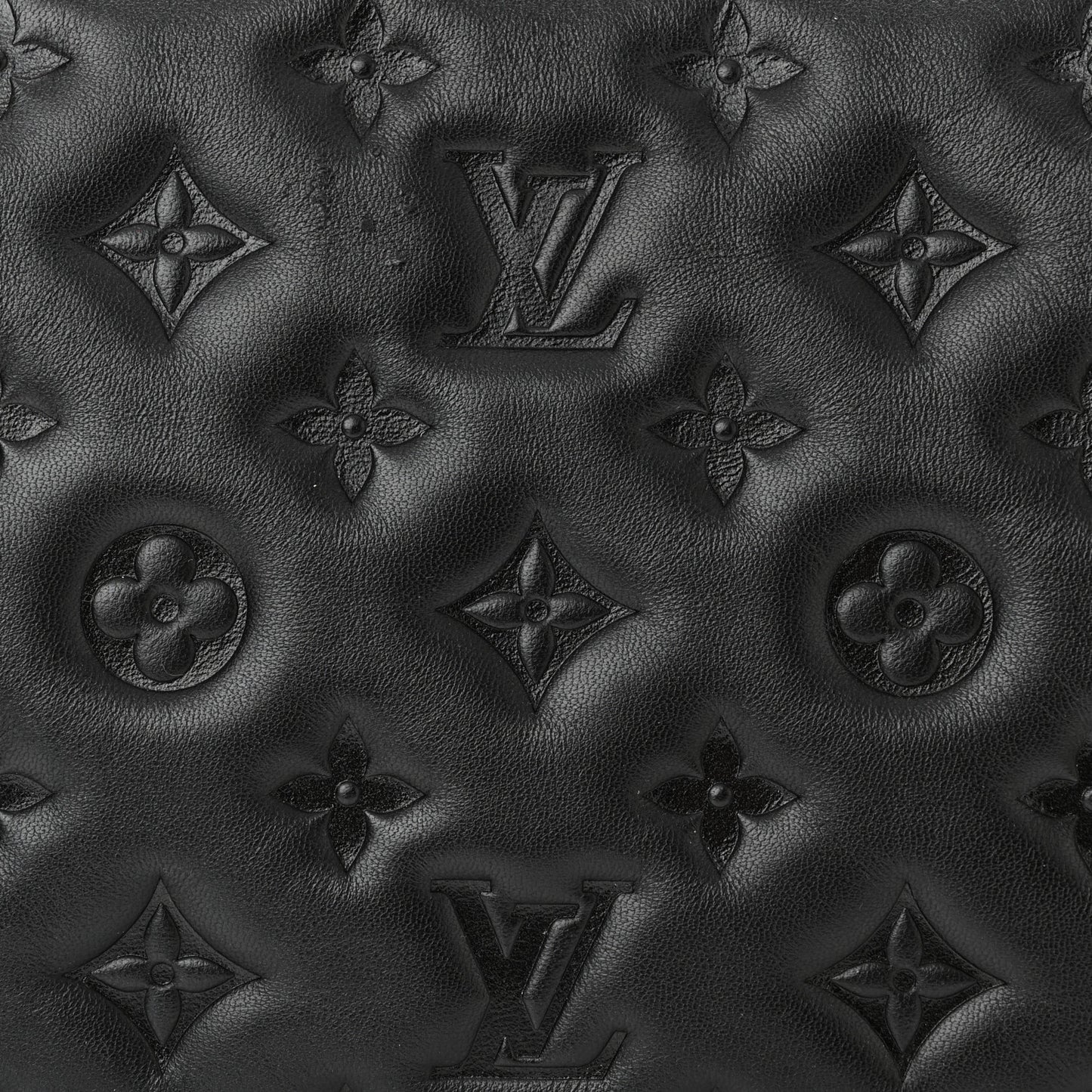 Lambskin Embossed Monogram Coussin BB Black