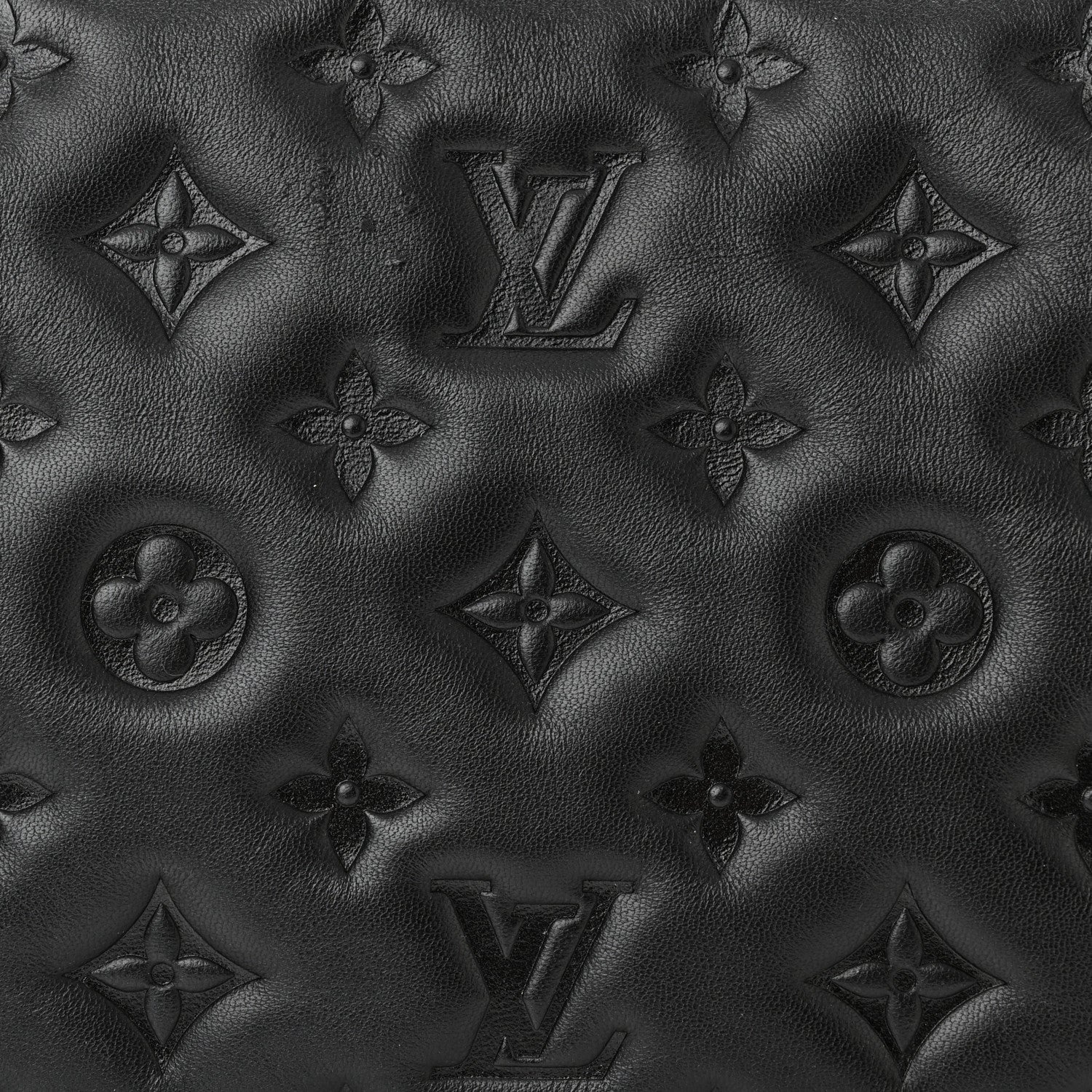 Louis Vuitton Lambskin Embossed Monogram Coussin BB Black 7 of 10