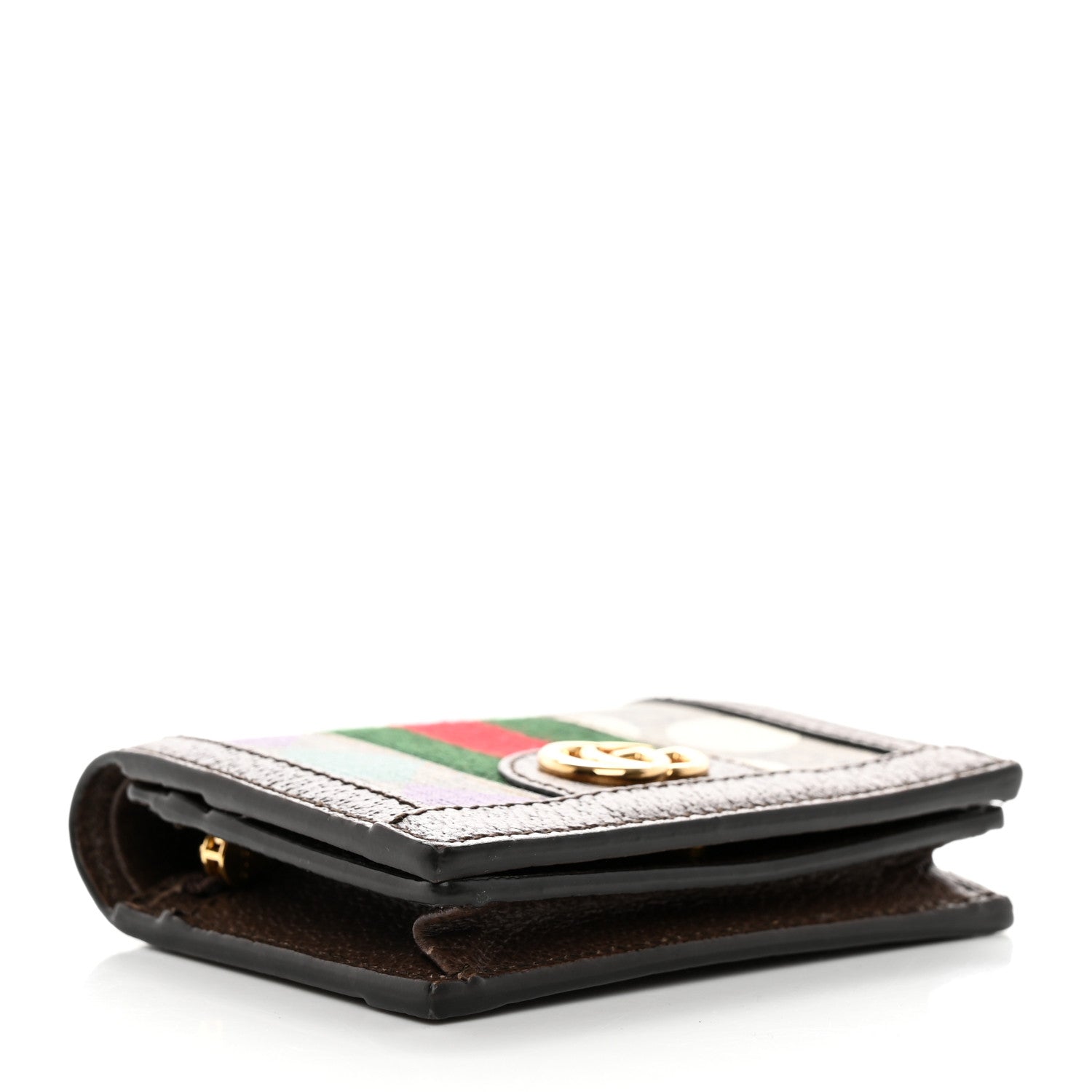 Gucci GG Supreme Monogram Web Ophidia Card Case Beige Multicolor New Acero 4 of 8