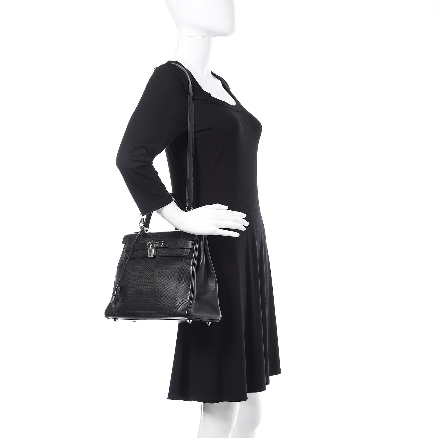 Hermes Swift Grain d'H Ghillies Kelly 32 Black 2 of 36