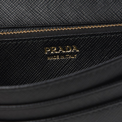 Prada Saffiano Metal Continental Flap Wallet Black 5 of 6