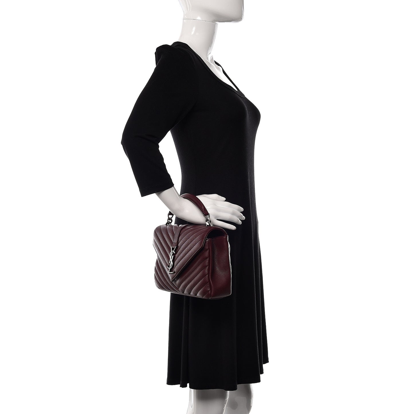 Sheepskin Matelasse Chevron Medium College Bag Rouge Legion