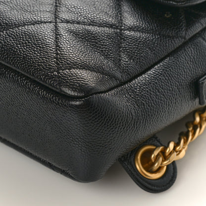 Chanel Shiny Caviar Quilted Chain Melody Backpack Black 9 of 10